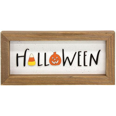 Halloween Candy Corn & Jack O' Lantern Framed Sign