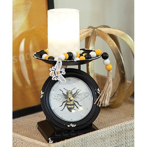Vintage-Style Bee Black Old Town Scale Clock