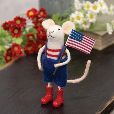 Americana Party Mr Mouse Felted Ornament