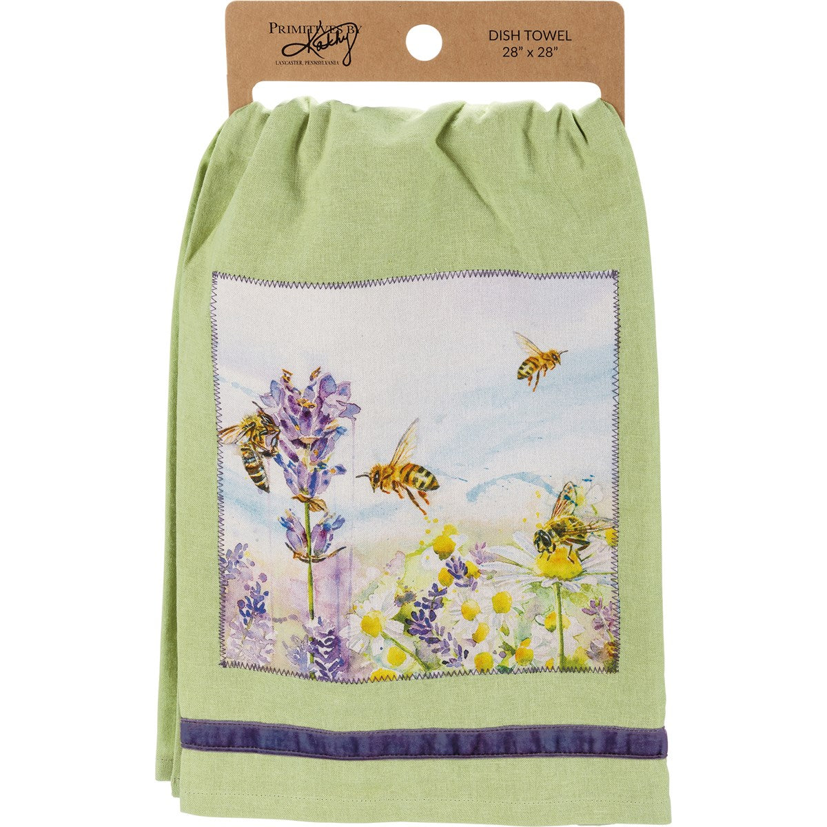 Lavender Bees and Flowers Kitchen Towel