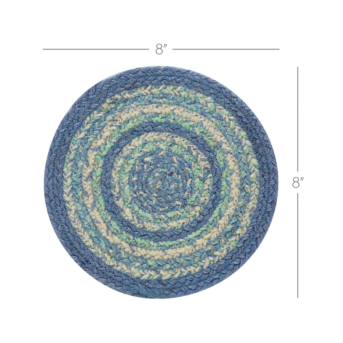 💙 Jolie Jute Blue Shades Trivet 8" Diameter