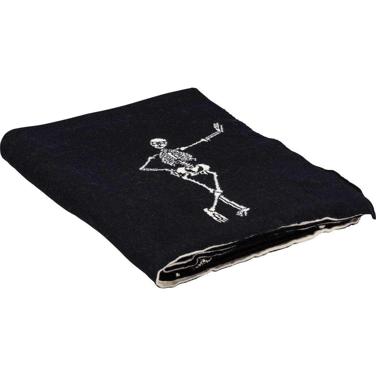 Skeletons Black and White Halloween Throw Blanket