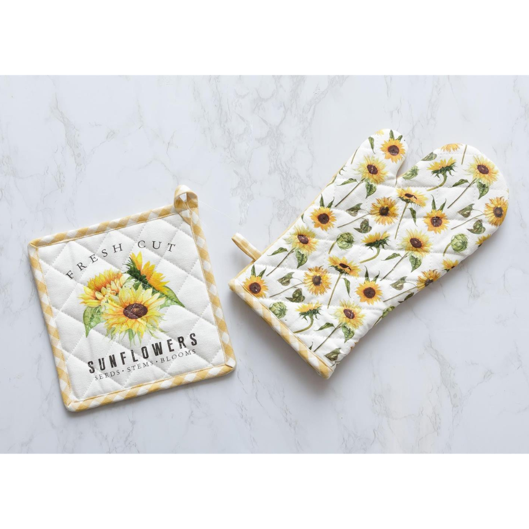 Fresh Cut Sunflowers Oven Mitt and Pot Holder