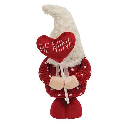 Be Mine Heart Gnome 11.75" H Fabric Figure