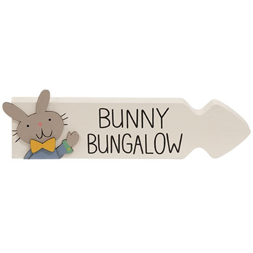 Set of 2 Carrot Cottage Bunny Bungalow Arrow Sitter Signs