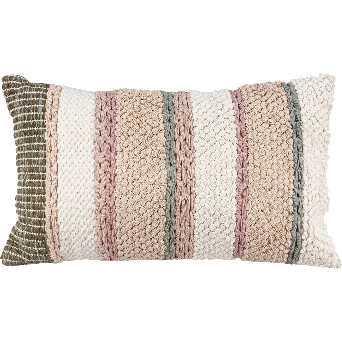 Striped Cottage Pillow 25" Neutral Tones