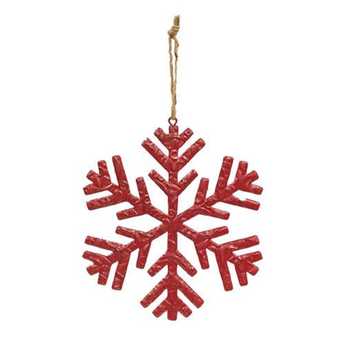Set of 3 Metal Embossed Christmas Snowflakes 7"