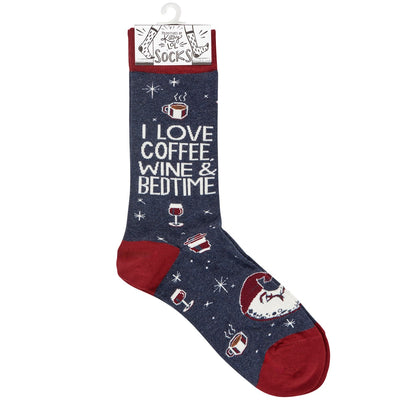 Coffee, Wine & Bedtime Fun Novelty Socks