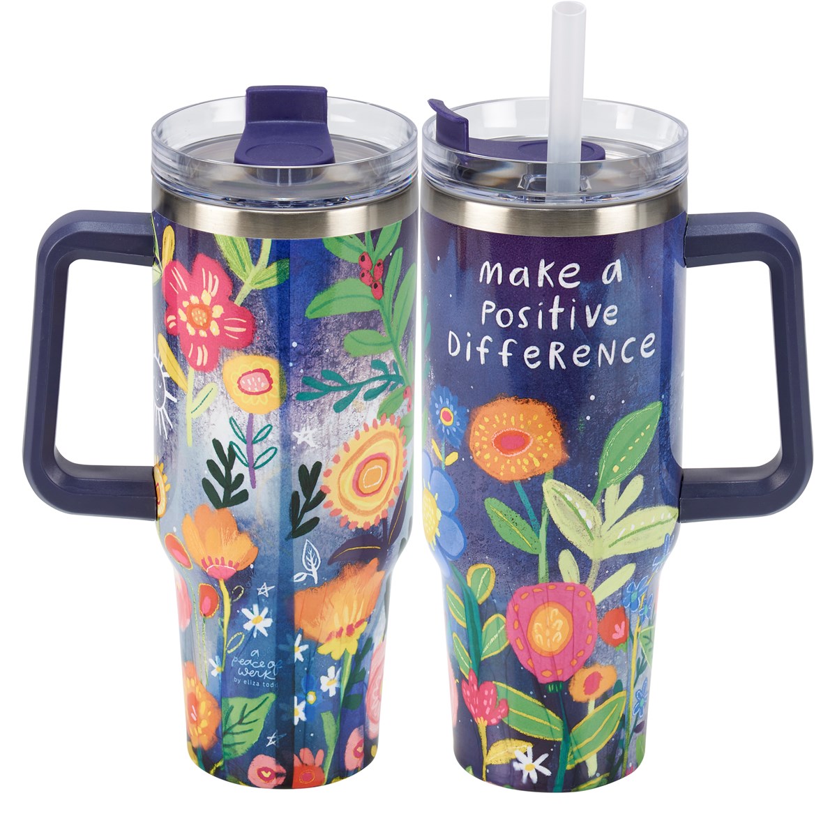 😊 WARM + COZY DAY 19 ✨ Make A Positive Difference 40 oz Travel Mug Hot/Cold