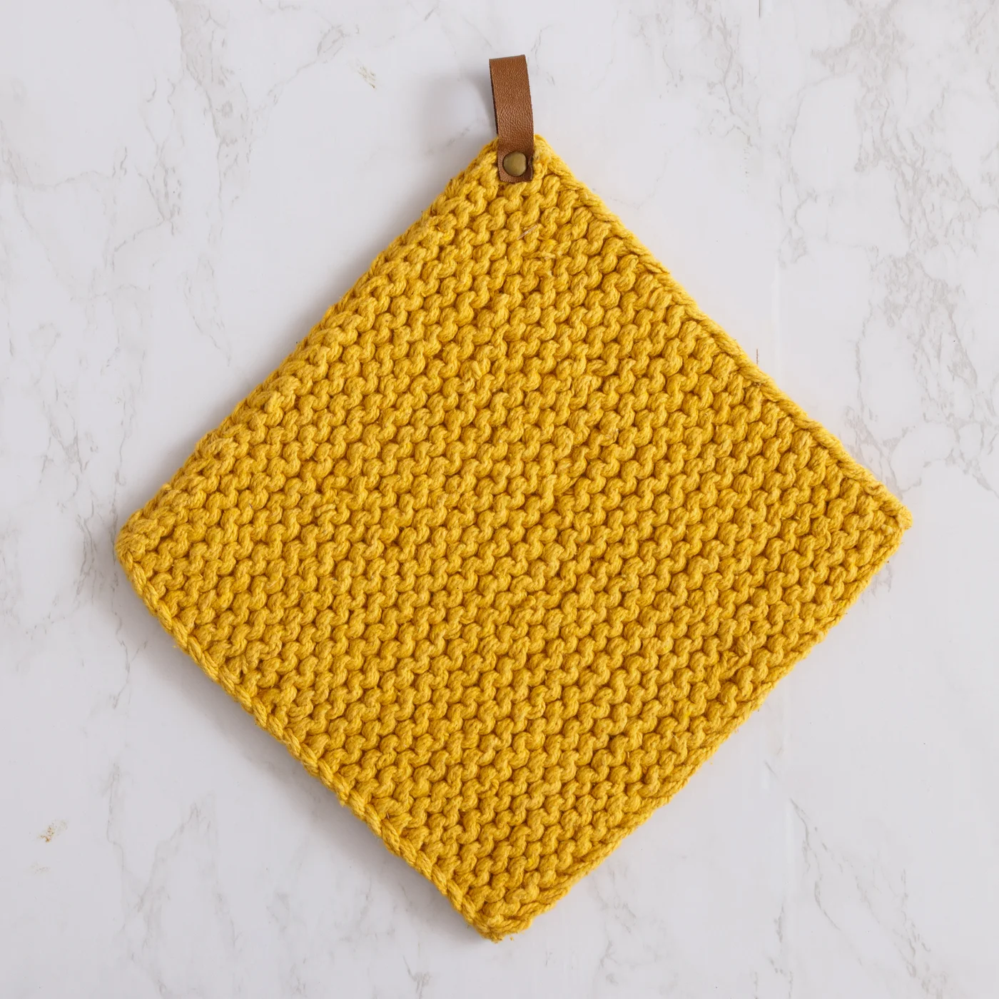 Ocher 8" Knitted Pot Holder