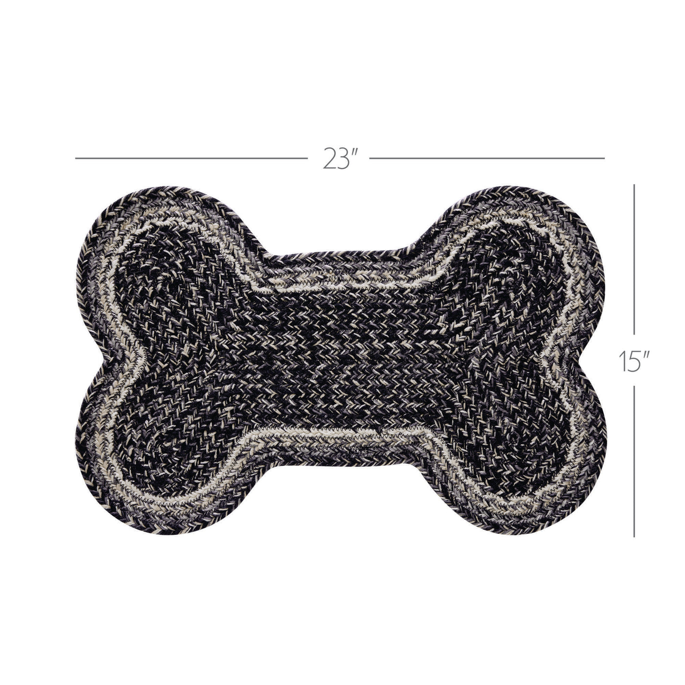 Sawyer Mill Black White Indoor/Outdoor Medium Bone Shaped Rug