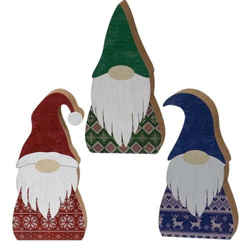 💙 Set of 3 Christmas Sweater Gnome Chunky Sitters