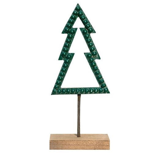 Green Outline Christmas Tree 11.75" H