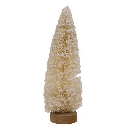 Flocked White Bottle Brush 12" H Tree