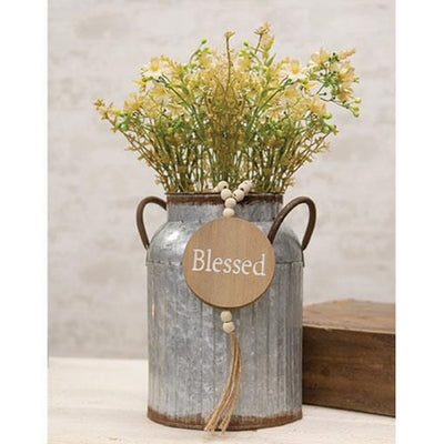 Blessed Engraved Wooden Ornament with Bead Hanger