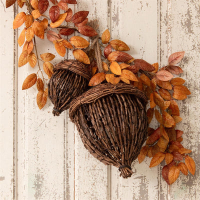 Hand-Woven Grapevine Decorative Acorns