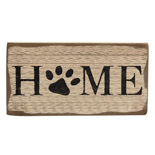 Home Paw Distressed Barnwood Sign 11"