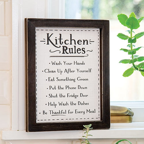 Kitchen Rules 10" Framed Sign