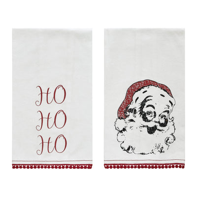 💙 Kringle Ho Ho Ho White Set of 2 Tea Towels