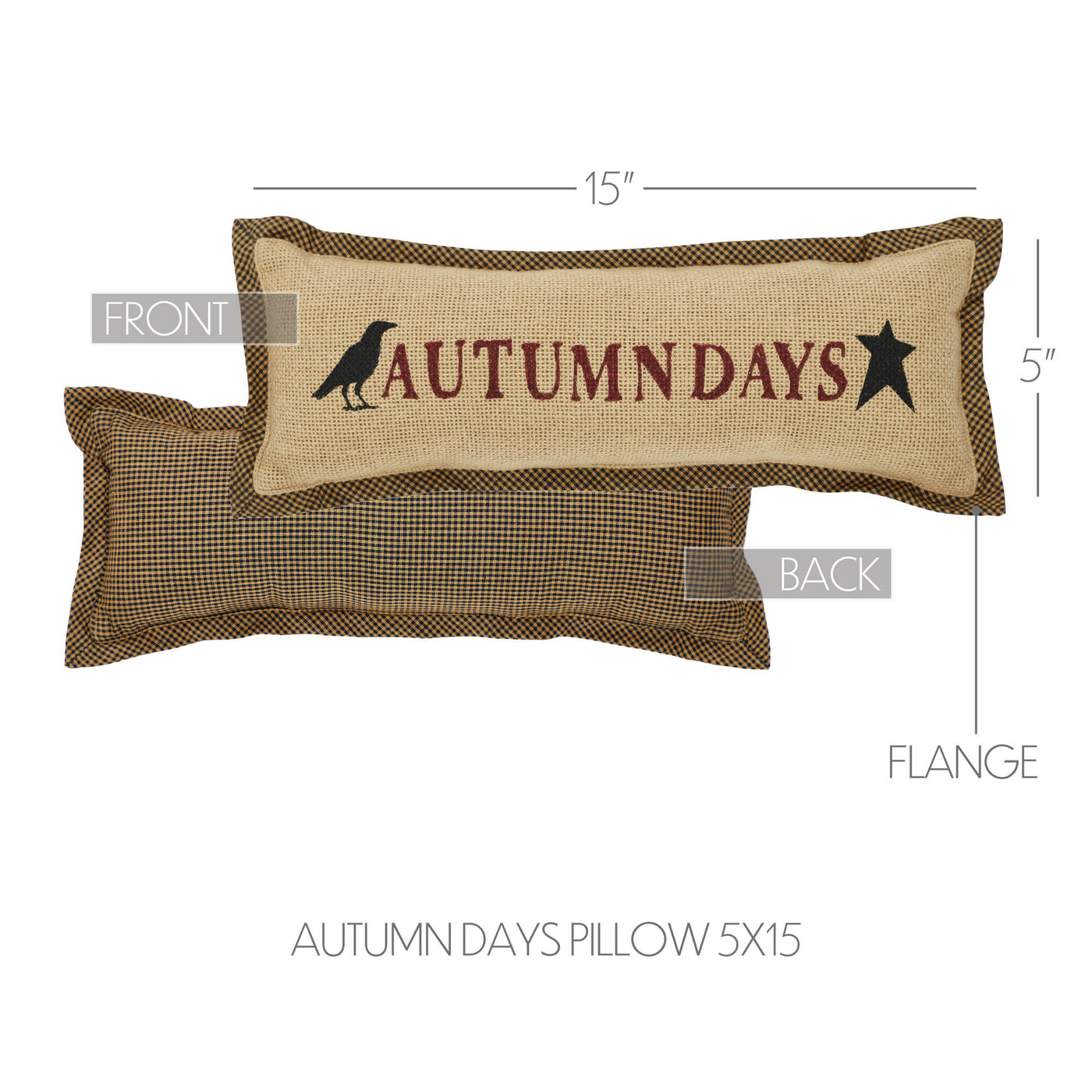 Raven Harvest Autumn Days Pillow 5" x 15"