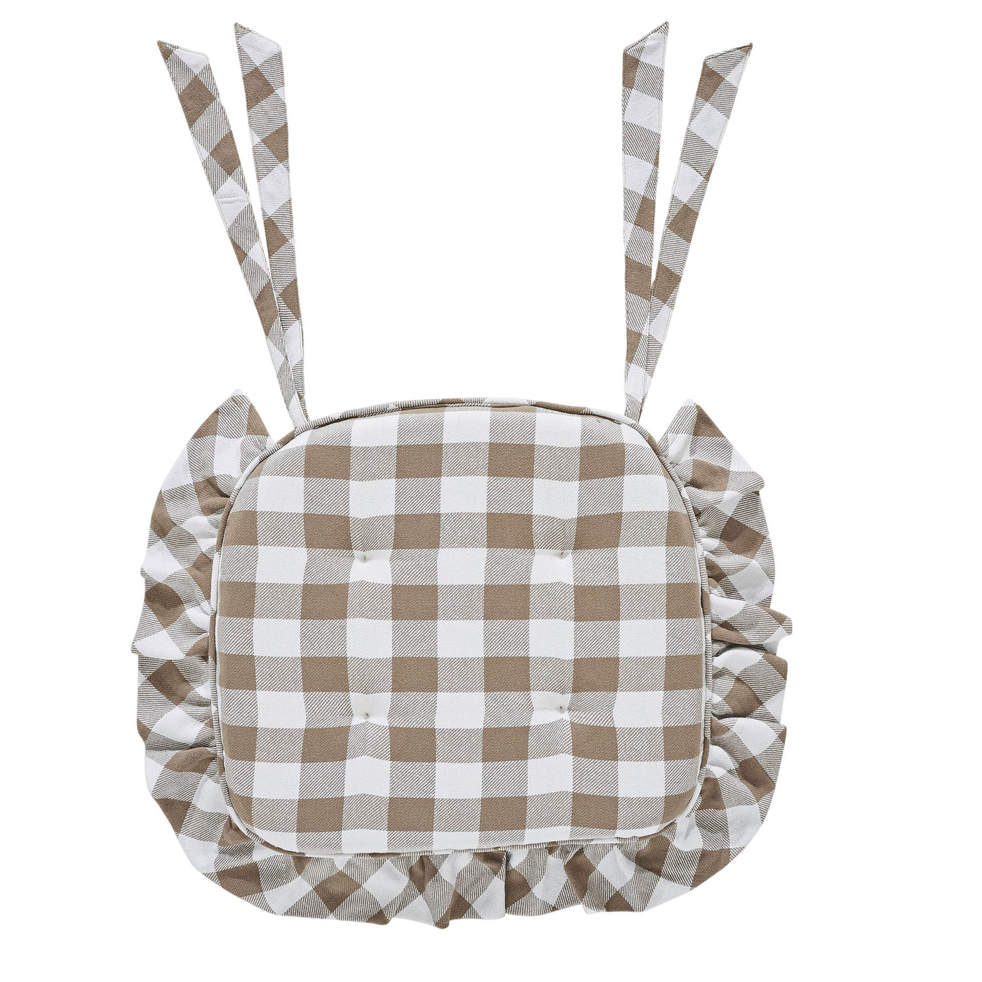 Annie Buffalo Check Portabella Ruffled Chair Pad