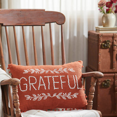 Grateful Pom Pom Accent Pillow 14" x 20"