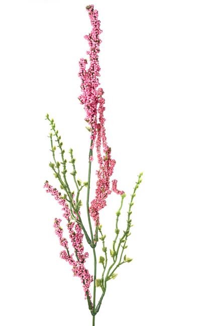 💙 Erica Bush Seeded Pink Heather 21" Faux Floral Stem