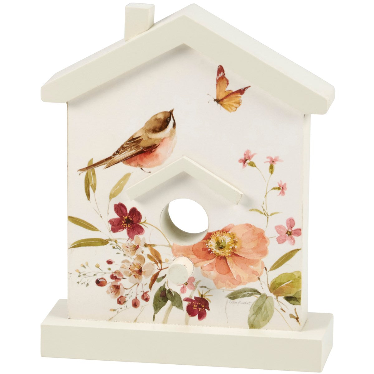 Chickadee Bird House Decorative Sitter