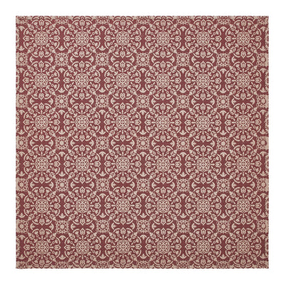Custom House Burgundy Tan Jacquard 42" Square Table Topper
