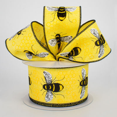 ⚡LABOR DAY WEEKEND Yellow Honey Bee Ribbon 2.5" x 10 yards