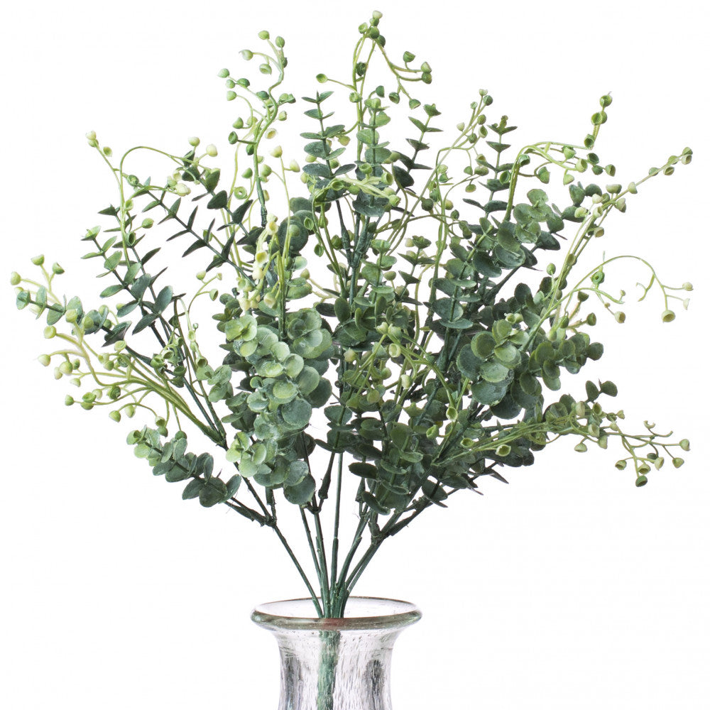 💙 Eucalyptus Silver Green Mix 15" Faux Bush