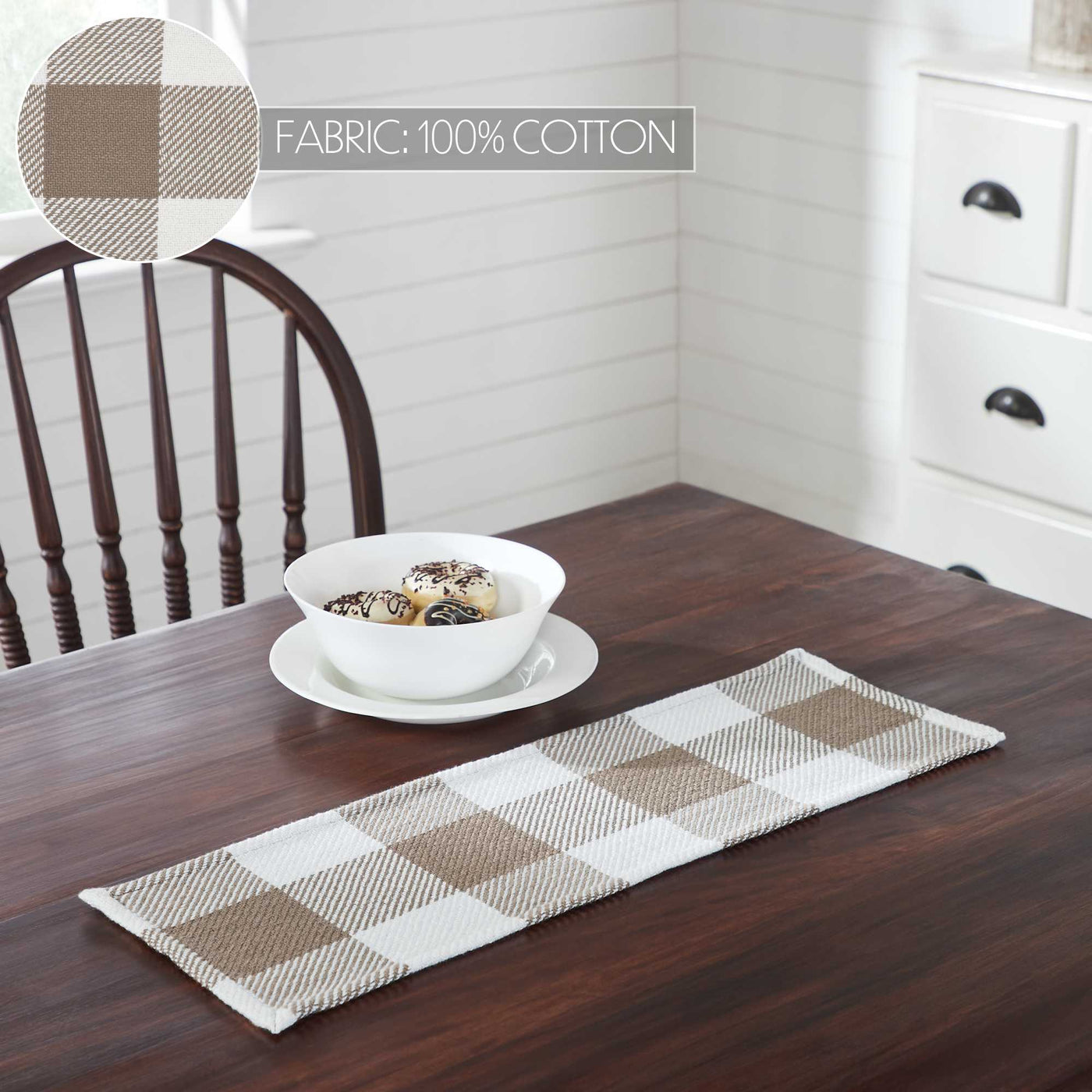 Annie Buffalo Check Portabella 24" Table Runner
