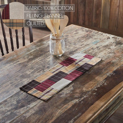 Wyatt Primitive Quilted 24" Table Runner