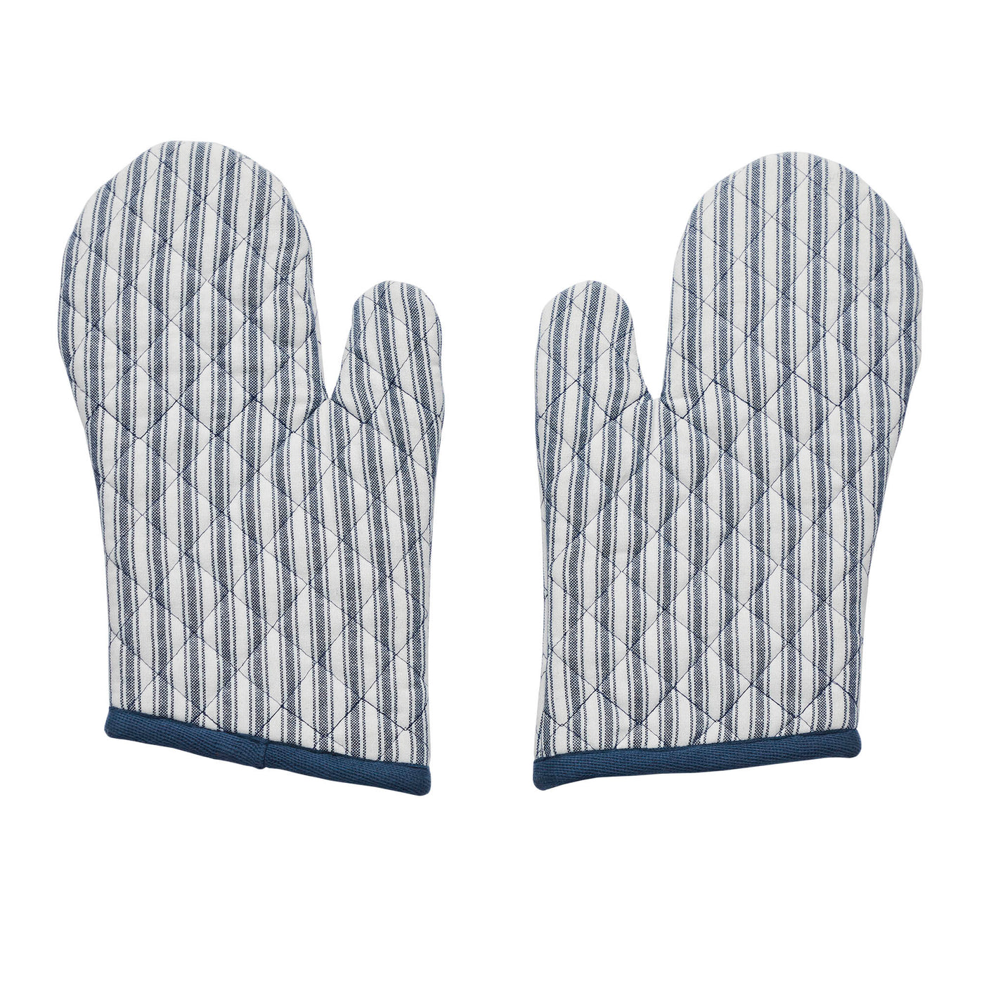 Set of 2 Sawyer Mill Blue Ticking Stripe Oven Mitts