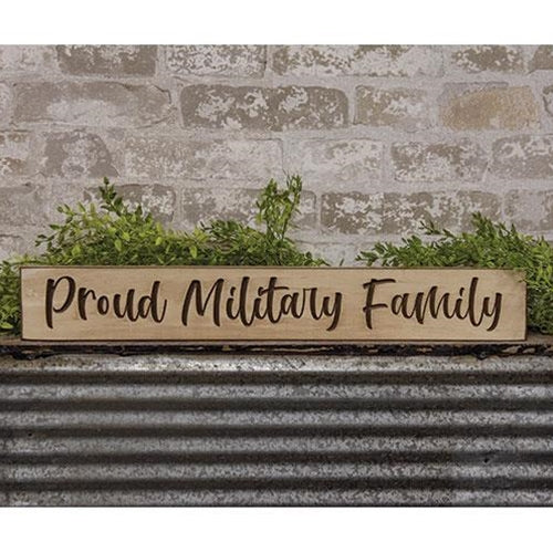 Proud Military Family 24" Wooden Engraved Sign