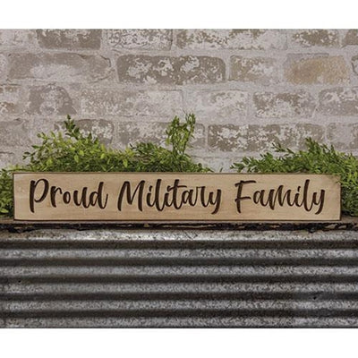 Proud Military Family 24" Wooden Engraved Sign