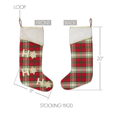 HO HO Holiday Tartan Christmas Stocking 20" Long