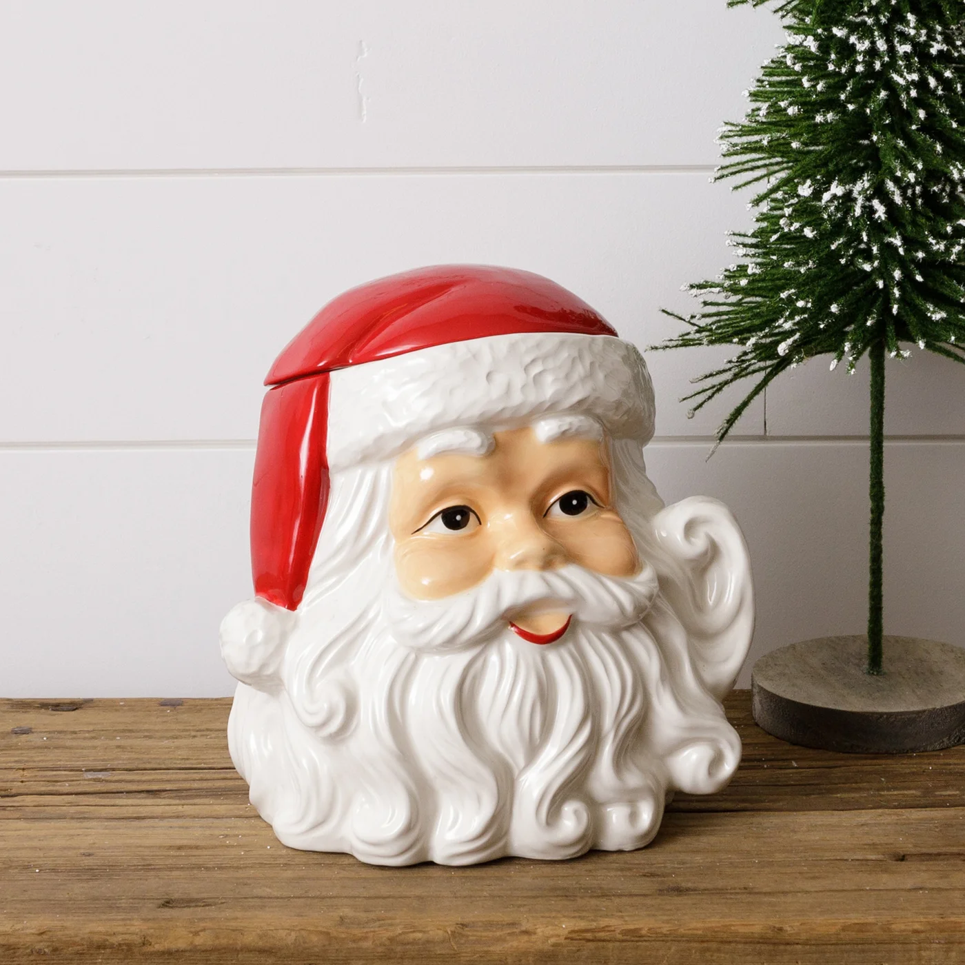 Classic Santa Head Shaped Cookie Jar