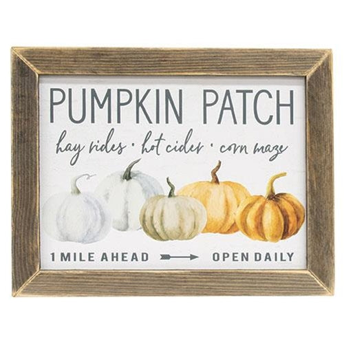 Pumpkin Patch Open Daily 13.5" H Framed Print