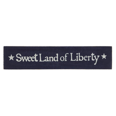 Sweet Land Of Liberty Blue 13" Wooden Sign