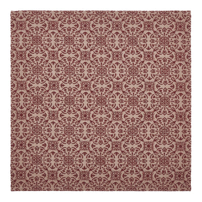 Custom House Burgundy Tan Jacquard 20" Square Table Topper