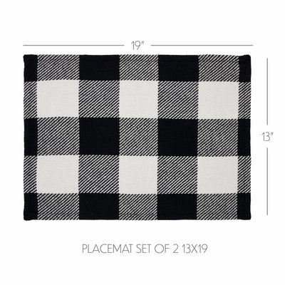 Annie Buffalo Check Black Placemat Set of 2