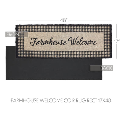 Farmhouse Welcome Coir Rectangular Rug 17" x 48"
