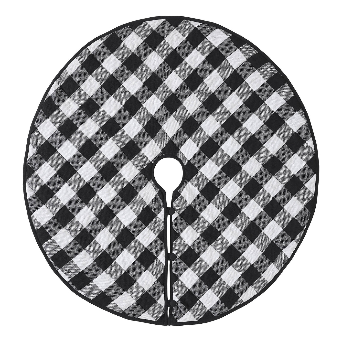 Annie Black Check Christmas Tree Skirt 48" Diameter