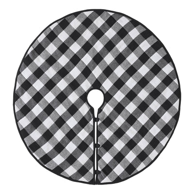 Annie Black Check Christmas Tree Skirt 48" Diameter