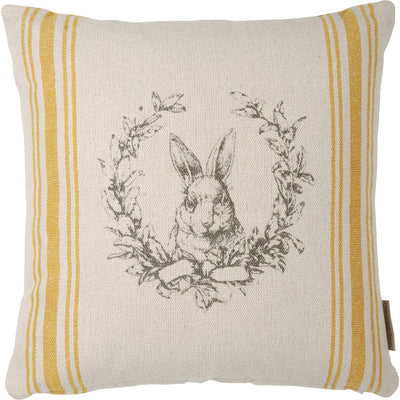 Rabbit Crest Illustration 15" Accent Pillow