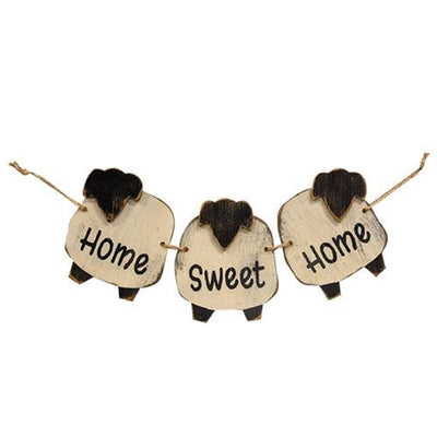 💙 Home Sweet Home Sheep Distressed Wooden Garland