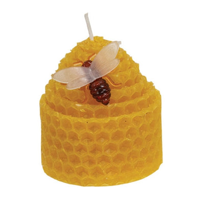 💙 Yellow Honeycomb Bee Charm 2" H Candle