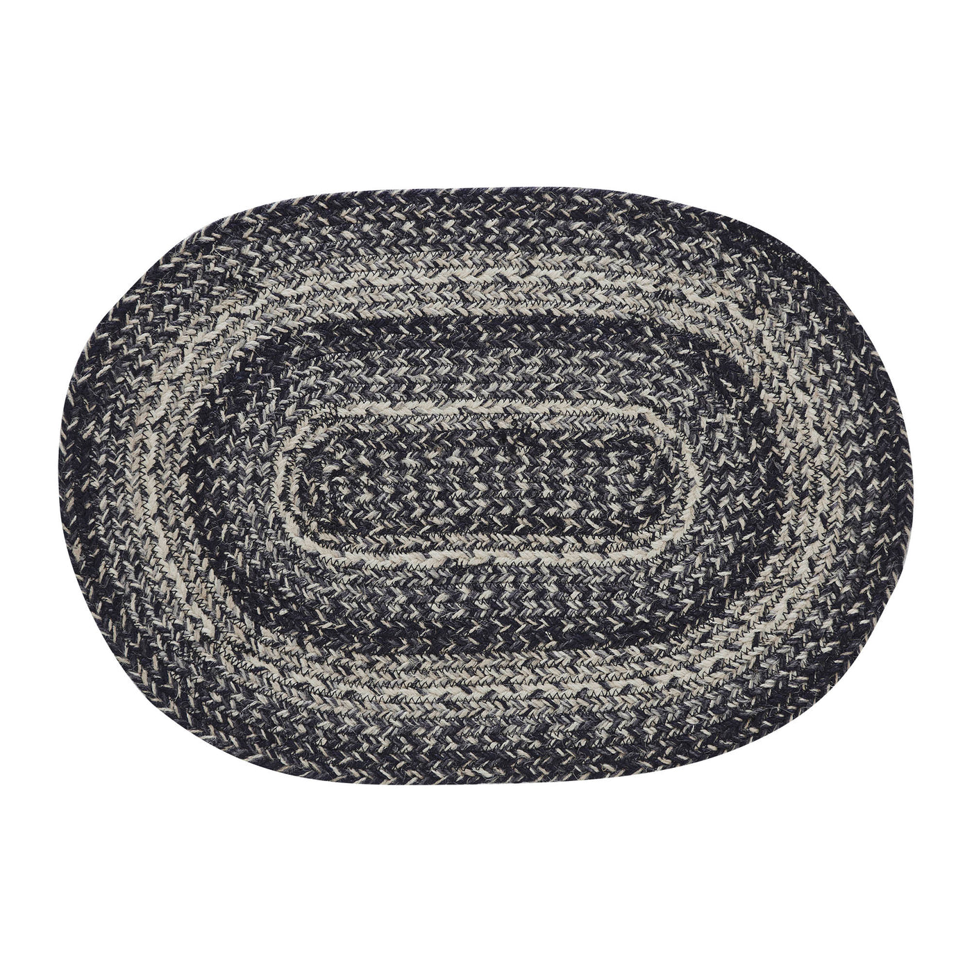 Sawyer Mill Black White Jute Oval Placemat