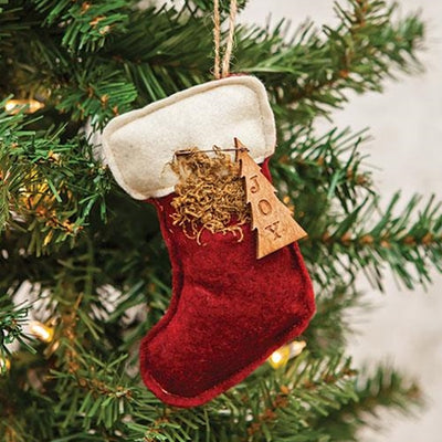 Christmas Stocking with Joy Tree Ornament
